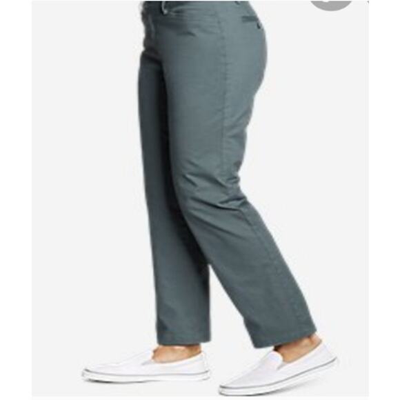 New NWT Eddie‎ Bauer Curvy Straight Stretch Legend  Dust Dingo Pants Size 16 - Picture 1 of 10